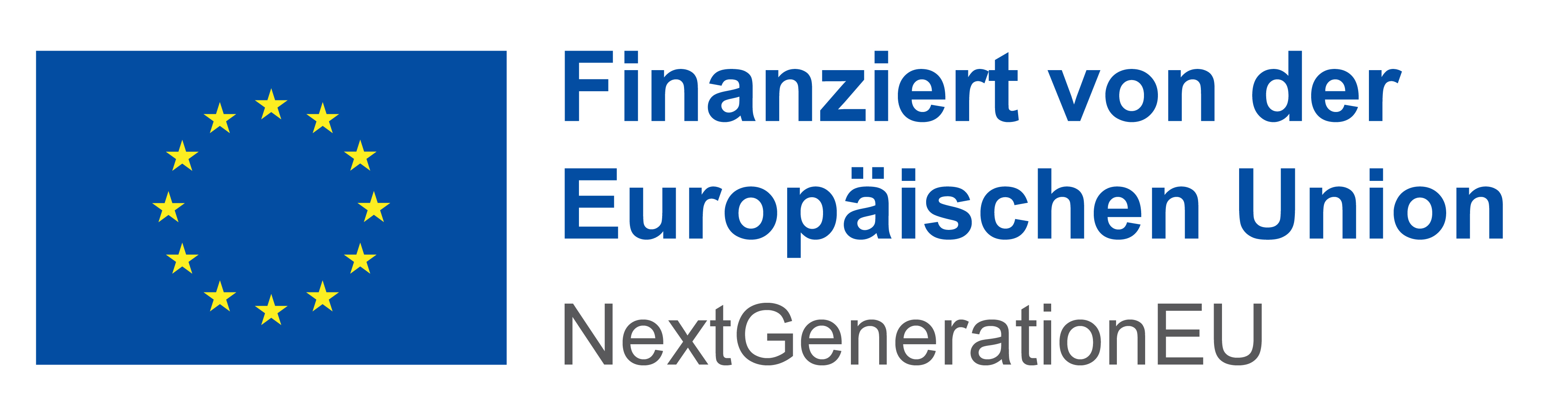 Logo der Europäischen Union mit der Beschriftung „Finaziert von der Europäischen Union. Next Generation EU“